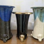 7個セット 足付き黒陶器植木鉢　春蘭　寒蘭　東洋ラン 7個セット 足付き黒陶器植木鉢 春蘭 寒蘭 東洋ラン 鉢・プランター